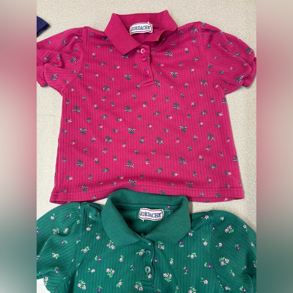 Vintage Jordache Pink Floral Polo Shirt